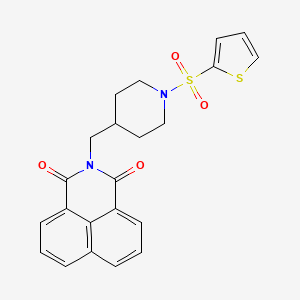 molecular formula C22H20N2O4S2 B2835472 2-((1-(thiophen-2-ylsulfonyl)piperidin-4-yl)methyl)-1H-benzo[de]isoquinoline-1,3(2H)-dione CAS No. 326007-39-0