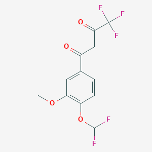 molecular formula C12H9F5O4 B2835476 1-[4-(Difluoromethoxy)-3-methoxyphenyl]-4,4,4-trifluorobutane-1,3-dione CAS No. 832737-64-1