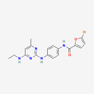 molecular formula C18H18BrN5O2 B2835478 5-bromo-N-(4-((4-(ethylamino)-6-methylpyrimidin-2-yl)amino)phenyl)furan-2-carboxamide CAS No. 923685-84-1
