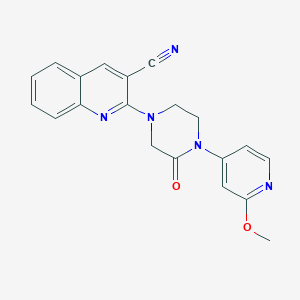 molecular formula C20H17N5O2 B2835488 2-[4-(2-Methoxypyridin-4-yl)-3-oxopiperazin-1-yl]quinoline-3-carbonitrile CAS No. 2380096-79-5