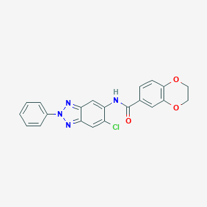 molecular formula C21H15ClN4O3 B283550 N-(6-chloro-2-phenyl-2H-1,2,3-benzotriazol-5-yl)-2,3-dihydro-1,4-benzodioxine-6-carboxamide 
