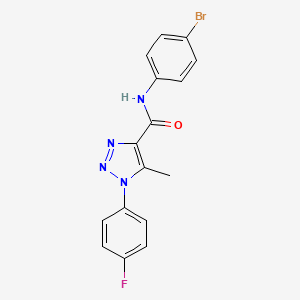 molecular formula C16H12BrFN4O B2835502 N-(4-bromophenyl)-1-(4-fluorophenyl)-5-methyl-1H-1,2,3-triazole-4-carboxamide CAS No. 866846-88-0
