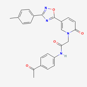 molecular formula C24H20N4O4 B2835504 N-(4-acetylphenyl)-2-(2-oxo-5-(3-(p-tolyl)-1,2,4-oxadiazol-5-yl)pyridin-1(2H)-yl)acetamide CAS No. 1110981-17-3