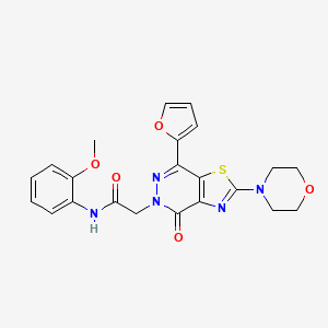 molecular formula C22H21N5O5S B2835512 2-(7-(furan-2-yl)-2-morpholino-4-oxothiazolo[4,5-d]pyridazin-5(4H)-yl)-N-(2-methoxyphenyl)acetamide CAS No. 1021078-51-2