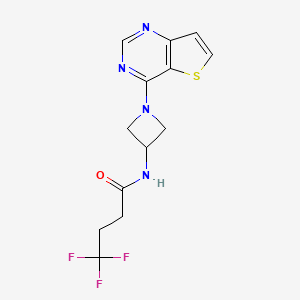 molecular formula C13H13F3N4OS B2835517 4,4,4-Trifluoro-N-(1-thieno[3,2-d]pyrimidin-4-ylazetidin-3-yl)butanamide CAS No. 2380174-41-2