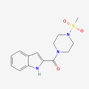 molecular formula C14H17N3O3S B2835519 (1H-indol-2-yl)(4-(methylsulfonyl)piperazin-1-yl)methanone CAS No. 951946-46-6