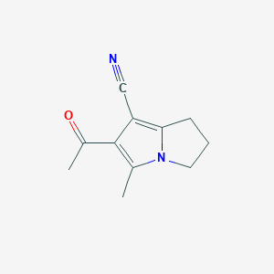 molecular formula C11H12N2O B2835520 6-acetyl-5-methyl-2,3-dihydro-1H-pyrrolizine-7-carbonitrile CAS No. 1258639-76-7
