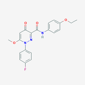 molecular formula C20H18FN3O4 B2835524 N~3~-(4-ethoxyphenyl)-1-(4-fluorophenyl)-6-methoxy-4-oxo-1,4-dihydro-3-pyridazinecarboxamide CAS No. 1251692-12-2