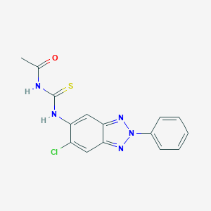 molecular formula C15H12ClN5OS B283553 N-[(6-chloro-2-phenyl-2H-benzotriazol-5-yl)carbamothioyl]acetamide 