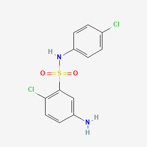 molecular formula C12H10Cl2N2O2S B2835532 5-Amino-2-chloro-N-(4-chloro-phenyl)-benzenesulfonamide CAS No. 328028-10-0