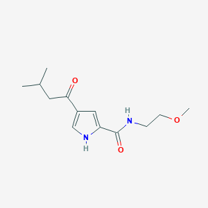 molecular formula C13H20N2O3 B2835538 N-(2-methoxyethyl)-4-(3-methylbutanoyl)-1H-pyrrole-2-carboxamide CAS No. 478259-30-2