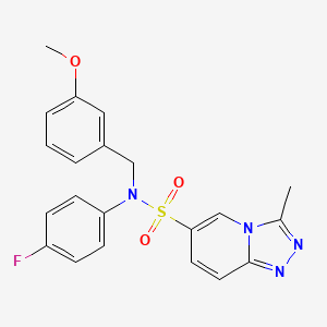 molecular formula C21H19FN4O3S B2835543 N-(4-氟苯基)-N-(3-甲氧基苄基)-3-甲基[1,2,4]三唑并[4,3-a]吡啶-6-磺酰胺 CAS No. 1251661-45-6