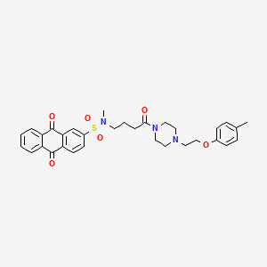 molecular formula C32H35N3O6S B2835545 N-甲基-9,10-二氧代-N-(4-氧代-4-(4-(2-(对甲苯氧基)乙基)哌嗪-1-基)丁基)-9,10-二氢蒽-2-磺酰胺 CAS No. 923146-82-1