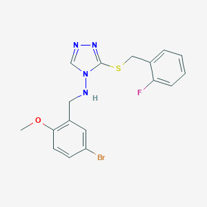 molecular formula C17H16BrFN4OS B283555 N-(5-bromo-2-methoxybenzyl)-3-[(2-fluorobenzyl)sulfanyl]-4H-1,2,4-triazol-4-amine 