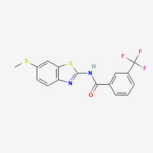 molecular formula C16H11F3N2OS2 B2835550 N-(6-(甲硫基)苯并[d]噻唑-2-基)-3-(三氟甲基)苯甲酰胺 CAS No. 922675-75-0