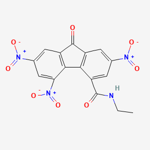 molecular formula C16H10N4O8 B2835556 N-ethyl-2,5,7-trinitro-9-oxofluorene-4-carboxamide CAS No. 255714-02-4