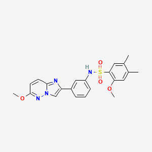 molecular formula C22H22N4O4S B2835569 2-甲氧基-N-(3-(6-甲氧基咪唑并[1,2-b]吡啶-2-基)苯基)-4,5-二甲基苯磺酰胺 CAS No. 946232-83-3