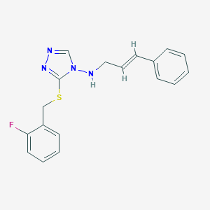 molecular formula C18H17FN4S B283557 N-cinnamyl-N-{3-[(2-fluorobenzyl)thio]-4H-1,2,4-triazol-4-yl}amine 