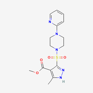 methyl 3-methyl-5-((4-(pyridin-2-yl)piperazin-1-yl)sulfonyl)-1H-pyrazole-4-carboxylate
