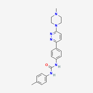 molecular formula C23H26N6O B2835592 1-(4-(6-(4-甲基哌嗪-1-基)吡咯并[1,2-b]咪唑-3-基)苯基)-3-(对甲苯基)脲 CAS No. 1021111-92-1