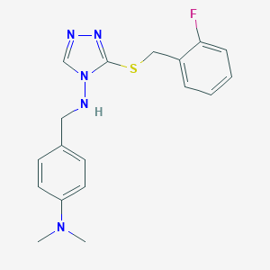 molecular formula C18H20FN5S B283560 N-[4-(dimethylamino)benzyl]-3-[(2-fluorobenzyl)thio]-4H-1,2,4-triazol-4-amine 