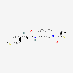 molecular formula C24H22N2O2S2 B2835612 (E)-3-(4-(methylthio)phenyl)-N-(2-(thiophene-2-carbonyl)-1,2,3,4-tetrahydroisoquinolin-7-yl)acrylamide CAS No. 1448139-23-8