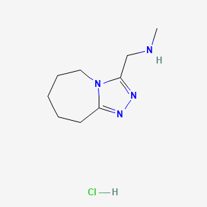 molecular formula C9H17ClN4 B2835613 N-methyl-N-(6,7,8,9-tetrahydro-5H-[1,2,4]triazolo[4,3-a]azepin-3-ylmethyl)amine hydrochloride CAS No. 1049739-80-1