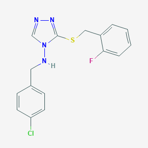 molecular formula C16H14ClFN4S B283562 N-(4-chlorobenzyl)-3-[(2-fluorobenzyl)sulfanyl]-4H-1,2,4-triazol-4-amine 