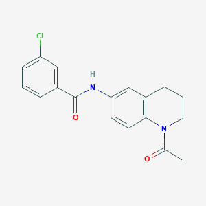 molecular formula C18H17ClN2O2 B2835625 N-(1-acetyl-3,4-dihydro-2H-quinolin-6-yl)-3-chlorobenzamide CAS No. 941996-82-3