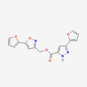 (5-(furan-2-yl)isoxazol-3-yl)methyl 3-(furan-2-yl)-1H-pyrazole-5-carboxylate