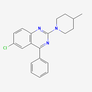 molecular formula C20H20ClN3 B2835665 6-Chloro-2-(4-methylpiperidin-1-yl)-4-phenylquinazoline CAS No. 868213-28-9