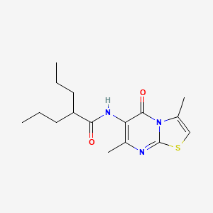 molecular formula C16H23N3O2S B2835668 N-(3,7-dimethyl-5-oxo-5H-thiazolo[3,2-a]pyrimidin-6-yl)-2-propylpentanamide CAS No. 946223-24-1