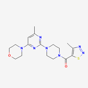 molecular formula C17H23N7O2S B2835678 (4-Methyl-1,2,3-thiadiazol-5-yl)(4-(4-methyl-6-morpholinopyrimidin-2-yl)piperazin-1-yl)methanone CAS No. 1226458-69-0