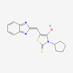 (Z)-5-((1H-benzo[d]imidazol-2-yl)methylene)-3-cyclopentyl-2-thioxothiazolidin-4-one