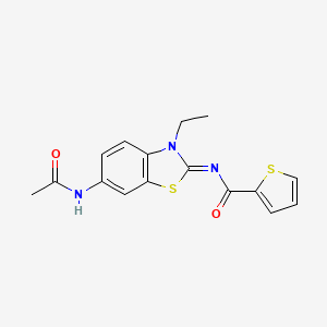 (E)-N-(6-acetamido-3-ethylbenzo[d]thiazol-2(3H)-ylidene)thiophene-2-carboxamide