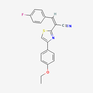 molecular formula C20H15FN2OS B2835685 (Z)-2-(4-(4-ethoxyphenyl)thiazol-2-yl)-3-(4-fluorophenyl)acrylonitrile CAS No. 476670-02-7