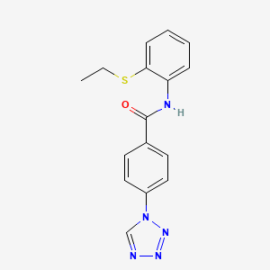 molecular formula C16H15N5OS B2835698 N-[2-(ethylsulfanyl)phenyl]-4-(1H-tetrazol-1-yl)benzamide CAS No. 915934-92-8