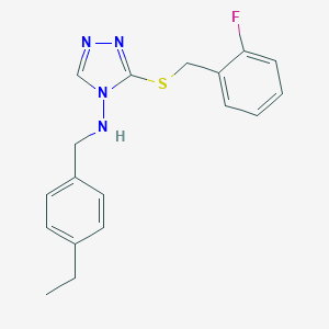 molecular formula C18H19FN4S B283570 N-(4-ethylbenzyl)-3-[(2-fluorobenzyl)sulfanyl]-4H-1,2,4-triazol-4-amine 