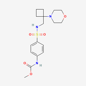 molecular formula C17H25N3O5S B2835702 Methyl N-[4-[(1-morpholin-4-ylcyclobutyl)methylsulfamoyl]phenyl]carbamate CAS No. 2380178-48-1
