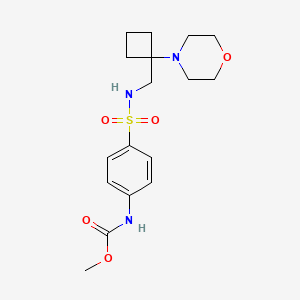 molecular formula C17H25N3O5S B2835702 methyl N-[4-({[1-(morpholin-4-yl)cyclobutyl]methyl}sulfamoyl)phenyl]carbamate CAS No. 2380178-48-1