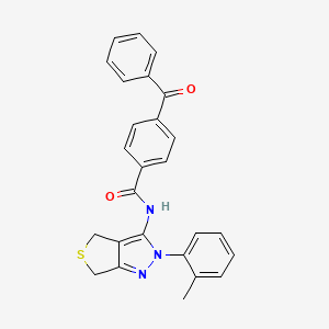 4-benzoyl-N-[2-(2-methylphenyl)-4,6-dihydrothieno[3,4-c]pyrazol-3-yl]benzamide