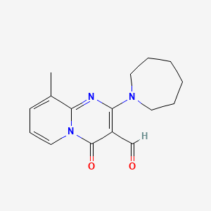 molecular formula C16H19N3O2 B2835709 2-(azepan-1-yl)-9-methyl-4-oxo-4H-pyrido[1,2-a]pyrimidine-3-carbaldehyde CAS No. 307326-40-5