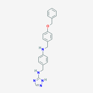 molecular formula C23H23N5O B283571 N-(4-{[4-(benzyloxy)benzyl]amino}benzyl)-1H-1,2,4-triazol-5-amine 