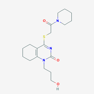 1-(3-hydroxypropyl)-4-((2-oxo-2-(piperidin-1-yl)ethyl)thio)-5,6,7,8-tetrahydroquinazolin-2(1H)-one