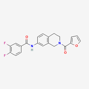 molecular formula C21H16F2N2O3 B2835735 3,4-difluoro-N-(2-(furan-2-carbonyl)-1,2,3,4-tetrahydroisoquinolin-7-yl)benzamide CAS No. 955686-15-4