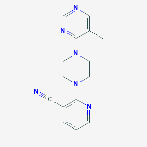 molecular formula C15H16N6 B2835736 2-[4-(5-Methylpyrimidin-4-yl)piperazin-1-yl]pyridine-3-carbonitrile CAS No. 2380071-06-5