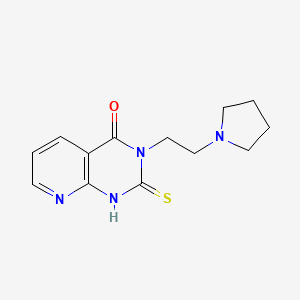molecular formula C13H16N4OS B2835740 3-(2-pyrrolidin-1-ylethyl)-2-sulfanylidene-1H-pyrido[2,3-d]pyrimidin-4-one CAS No. 896707-81-6