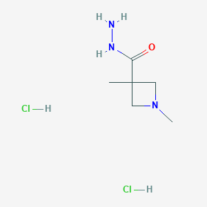 molecular formula C6H15Cl2N3O B2835741 1,3-Dimethylazetidine-3-carbohydrazide dihydrochloride CAS No. 2089255-14-9