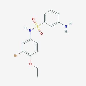 molecular formula C14H15BrN2O3S B2835752 3-amino-N-(3-bromo-4-ethoxyphenyl)benzene-1-sulfonamide CAS No. 721916-20-7