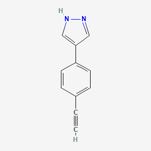 molecular formula C11H8N2 B2835753 4-(4-乙炔基苯基)-1H-吡唑 CAS No. 1270965-22-4